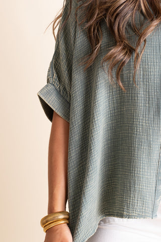 Sunrise Shores Button Down Top