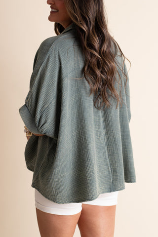 Sunrise Shores Button Down Top