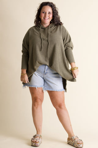 All I See Hooded Luxe Brushed Ribbed Pullover