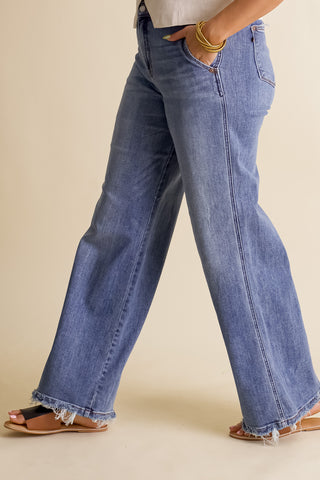 Hannah High Waist Retro Wide Leg Jeans