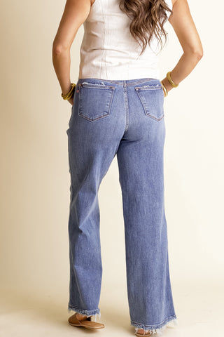 Hannah High Waist Retro Wide Leg Jeans