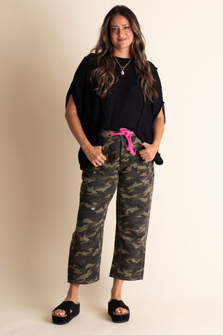 A Little Extra Barrel Leg Pants