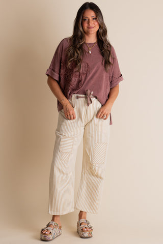 A Little Extra Barrel Leg Pants