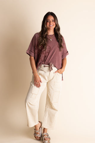 A Little Extra Barrel Leg Pants