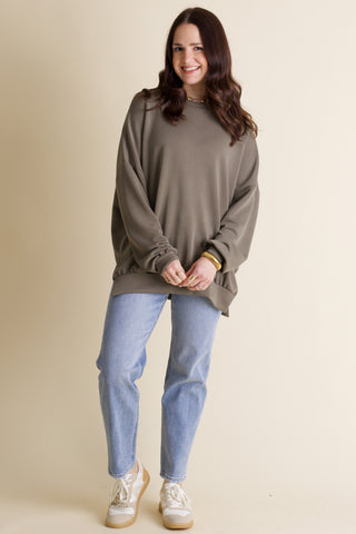 Feeling Like This Luxe Scuba Pullover