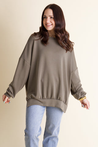 Feeling Like This Luxe Scuba Pullover