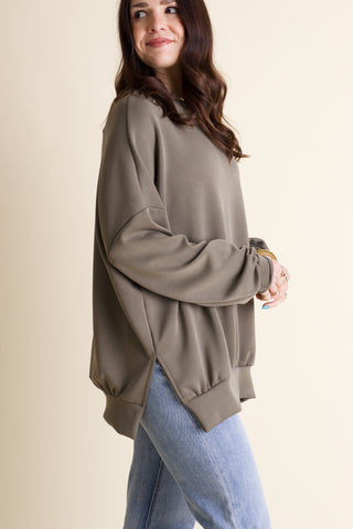 Feeling Like This Luxe Scuba Pullover