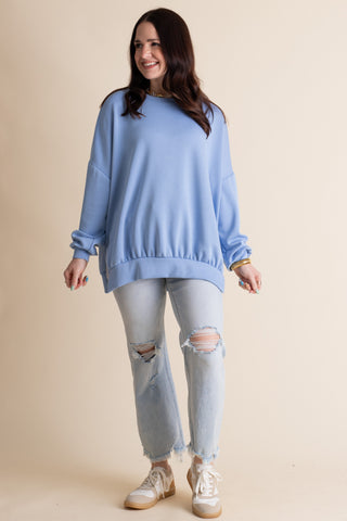 Feeling Like This Luxe Scuba Pullover