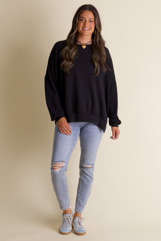 Feeling Like This Luxe Scuba Pullover