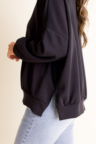 Feeling Like This Luxe Scuba Pullover