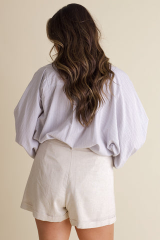 Something Happened Button Down Top