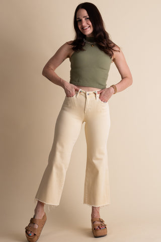 Rosalie High Rise Wide Leg Cropped Jeans