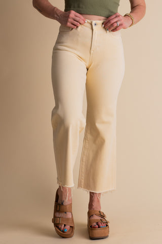 Rosalie High Rise Wide Leg Cropped Jeans
