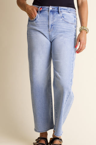 Gracie High Rise Cropped Barrel Jeans