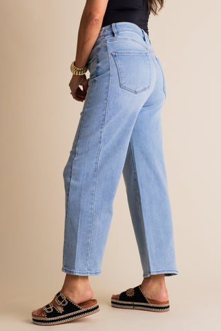 Gracie High Rise Cropped Barrel Jeans