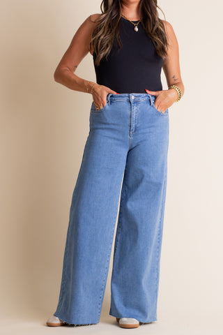 Kari High Rise Wide Palazzo Jeans