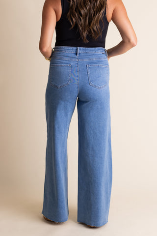 Kari High Rise Wide Palazzo Jeans