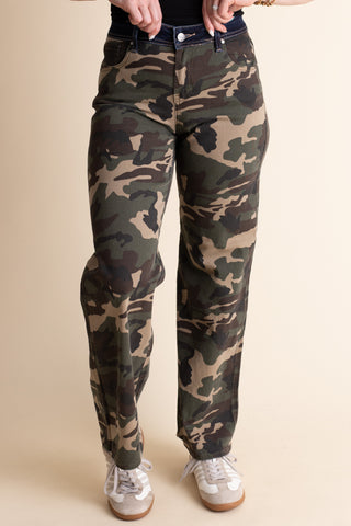 Heidi Mid Rise Straight Wide Leg Jeans