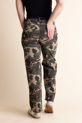 Heidi Mid Rise Straight Wide Leg Jeans