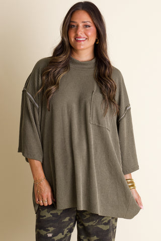 Only Go Forwards Oversized Urban Ribbed Tunic