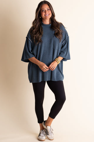 Only Go Forwards Oversized Urban Ribbed Tunic