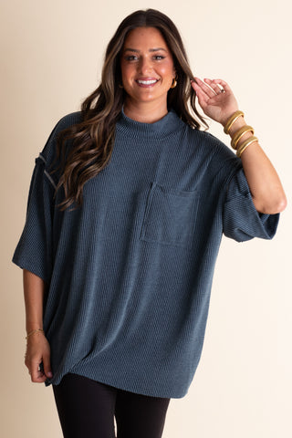 Only Go Forwards Oversized Urban Ribbed Tunic