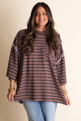 Only Go Forwards Oversized Striped Top