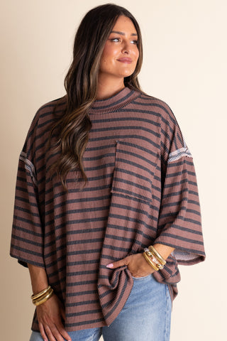 Only Go Forwards Oversized Striped Top