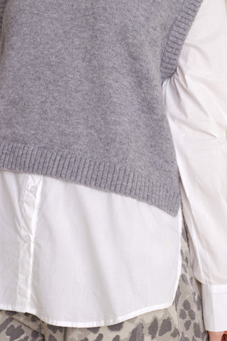 Layered Look Button Front Top