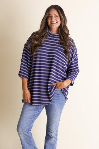Only Go Forwards Oversized Striped Top