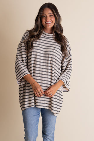 Only Go Forwards Oversized Striped Top