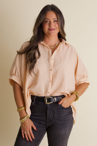 Boss Babe Button Up Gingham Top
