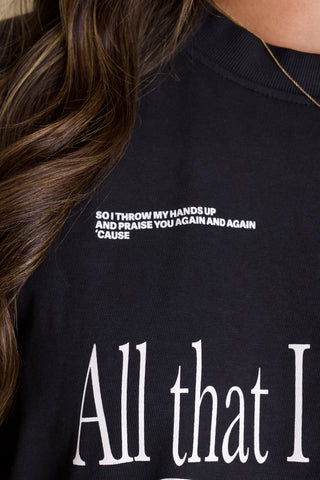 Hallelujah Mock Neck Tee - Black