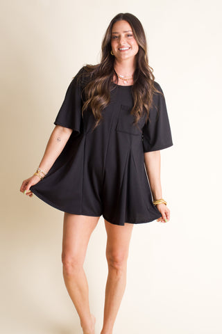 Change My Tune V-Back T-Shirt Romper *Final Sale*
