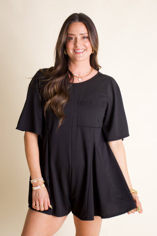 Change My Tune V-Back T-Shirt Romper *Final Sale*