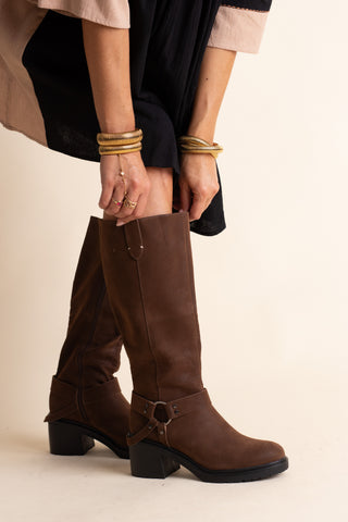 Leanne Knee High Moto Boots