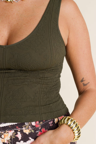 Laced Together Textured Reversible Tank