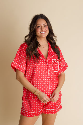 Satin Rose Pajama Set