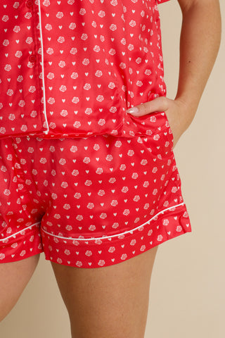 Satin Rose Pajama Set