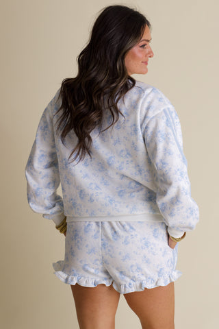 In The Details Floral Sweatshirt - Light Blue