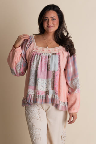 Twin Flame Square Neck Top