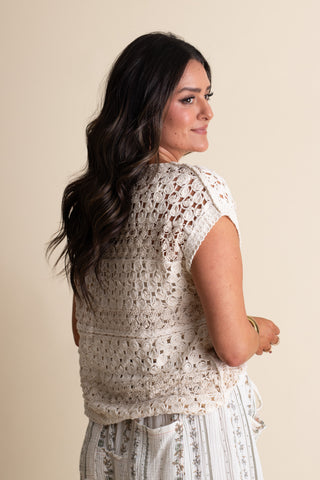 Ivory Reverie Crochet Top