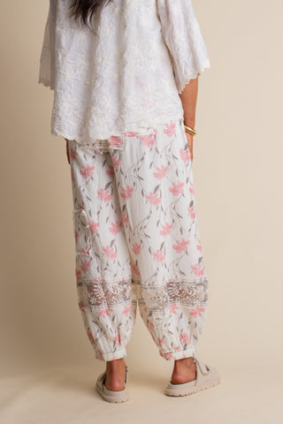 Meadowlace Gauze Joggers - Pink Floral