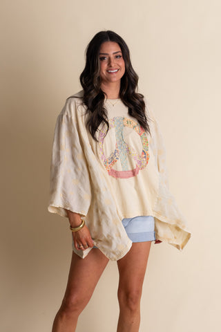 Bringing Peace Mineral Wash Top - Ivory