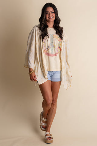Bringing Peace Mineral Wash Top - Ivory