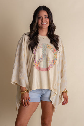 Bringing Peace Mineral Wash Top - Ivory