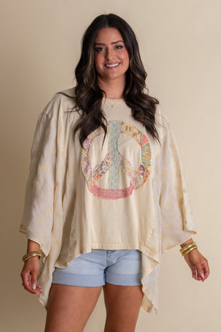 Bringing Peace Mineral Wash Top - Ivory