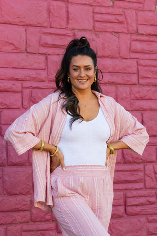 Prepare Yourself Striped Pants - Pink