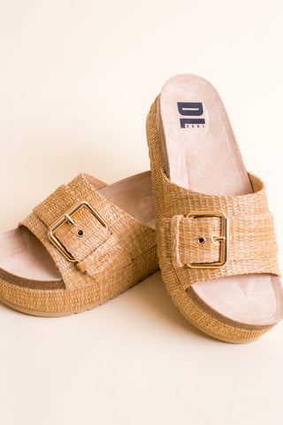 Palm Island Raffia Platform Sandals