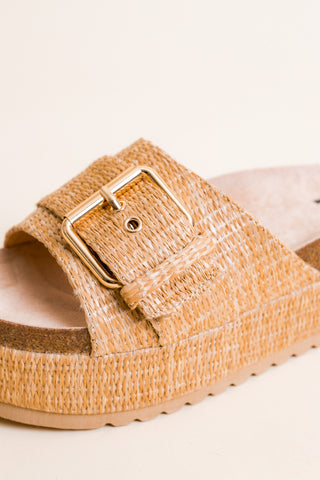 Palm Island Raffia Platform Sandals